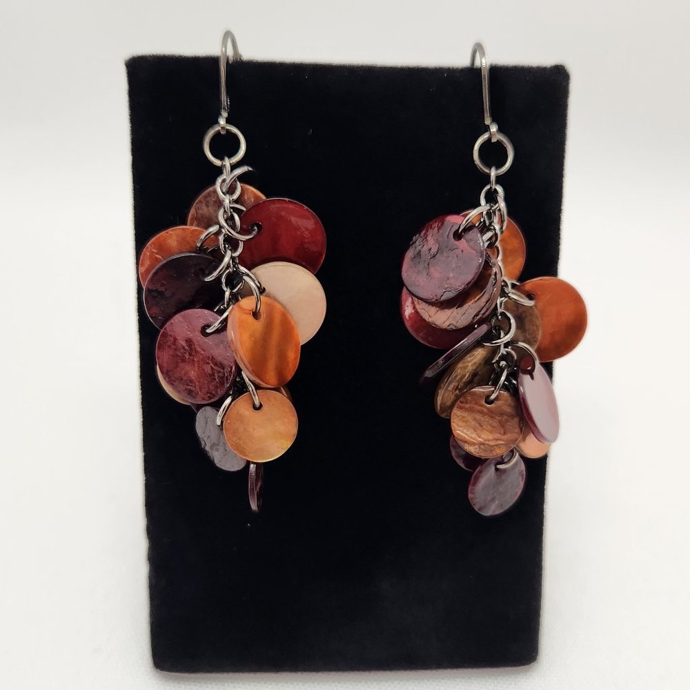 Joan Rivers Dangling Layer Round Shell Earrings #… - image 1